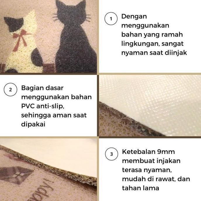 Keset Dapur Premium Modern Minimalis Anti Slip Keset Kaki Motif 2in1
