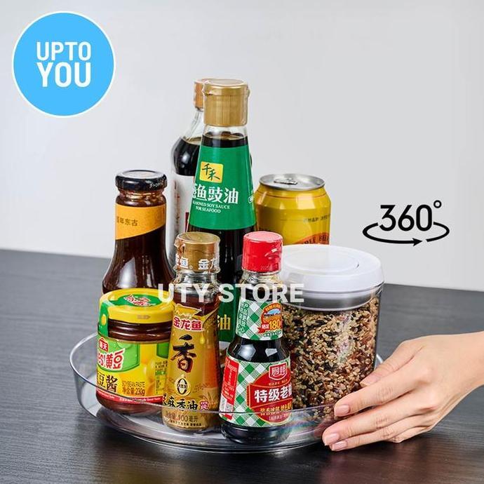 TERLARIS RAK PUTAR KULKAS RAK PUTAR DAPUR TEMPAT BUMBU PUTAR ORGANIZER KULKAS RAK PUTAR BENING RAK M