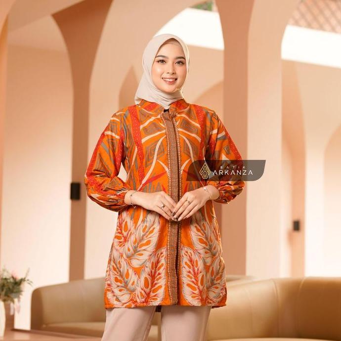 BATIK ARKANZA Baju Tunik Motif Dwi Handaru Wanita Katun