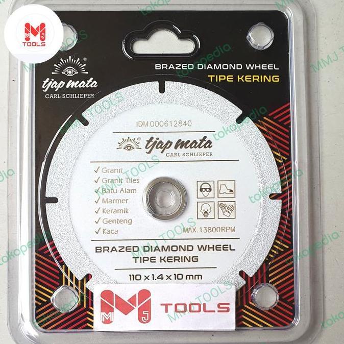 Tjap MATA Brazed Diamond Wheel Dry/Kering - Pisau Granite Tjap MATA 4" - Cap MATA Pisau Granite Keri