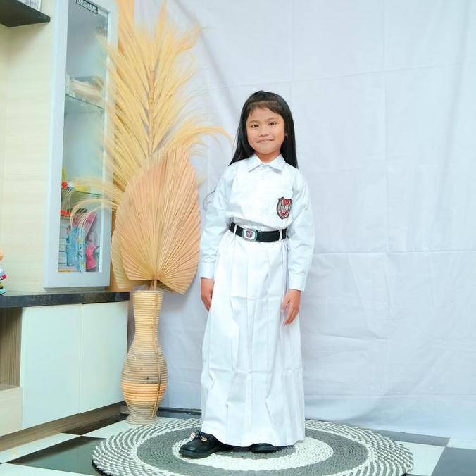 Rok Putih panjang model rempel full seragam sekolah SD Kain Famatex Anak Perempuan Fashion