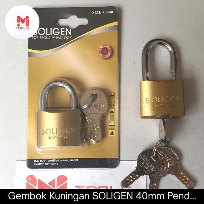 Gembok Kuningan SOLIGEN 40mm Pendek Per - SOLIGEN Brass Padlock - SOLIGEN Gembok Kuningan Per - Gemb