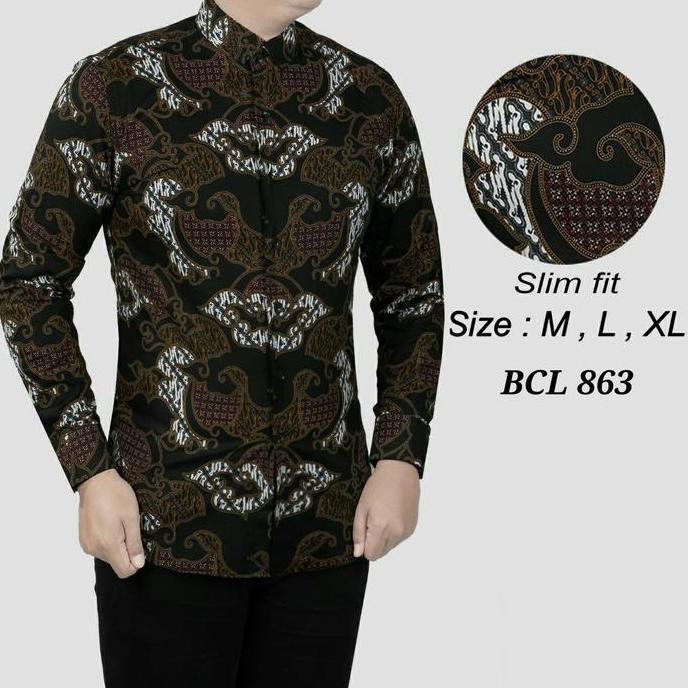 NEW BAJU BATIK SOLO - COLIN DION BCL504 - KEMEJA BATIK PRIA LENGAN PANJANG ORI