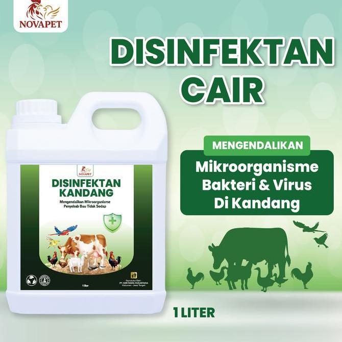 NOVAPET Disinfektan Kandang Ternak 1 Liter - Penghilang Bau Kandang Bantu Kendalikan Bakteri & Virus
