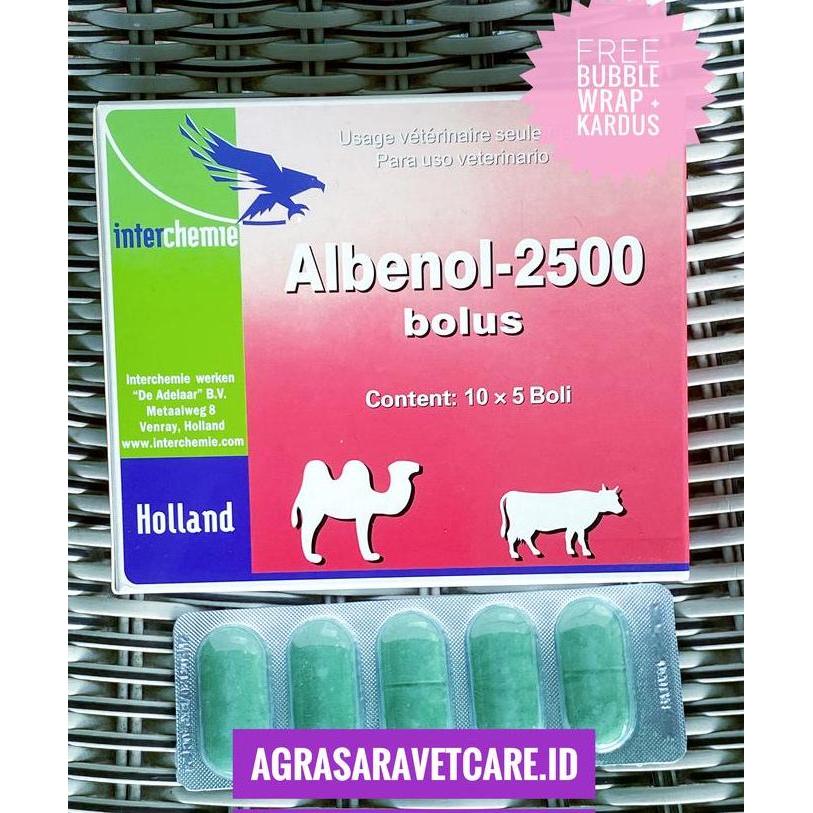Albenol-2500 Bolus Obat Cacing 50 bolus / 1 box