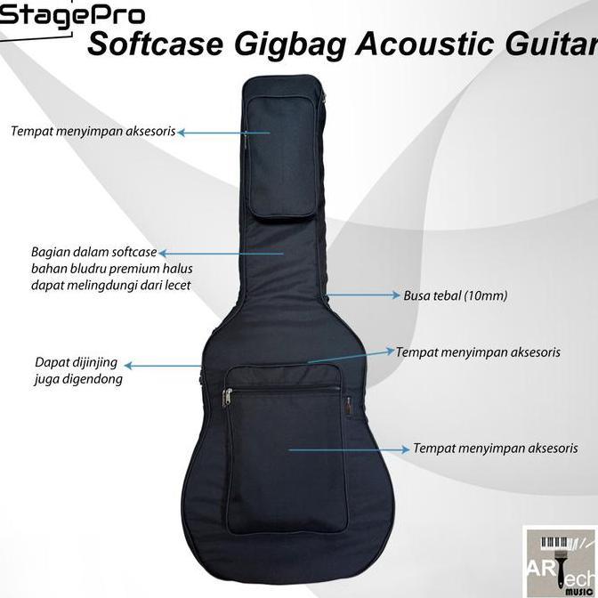 Stagepro Softcase Gigbag Gitar Akustik Premium / Tas Gitar Akustik