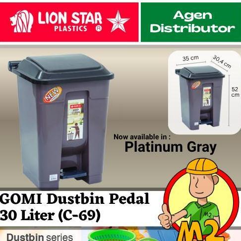 Tempat Sampah Injak 30 Liter GOMI Dustbin LION STAR C-69