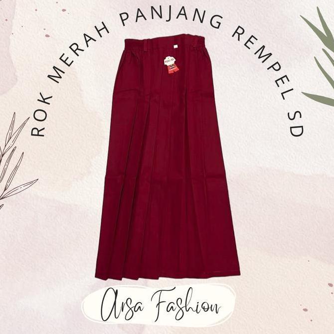 ROK MERAH PANJANG REMPEL SD ANAK PEREMPUAN/ROK MERAH SD PANJANG REMPEL ANAK PEREMPUAN