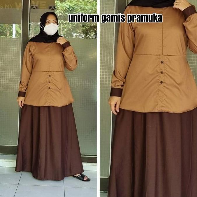 YN - Gamis Seragam Guru Pramuka | Dress Setelan Pramuka Toyobo