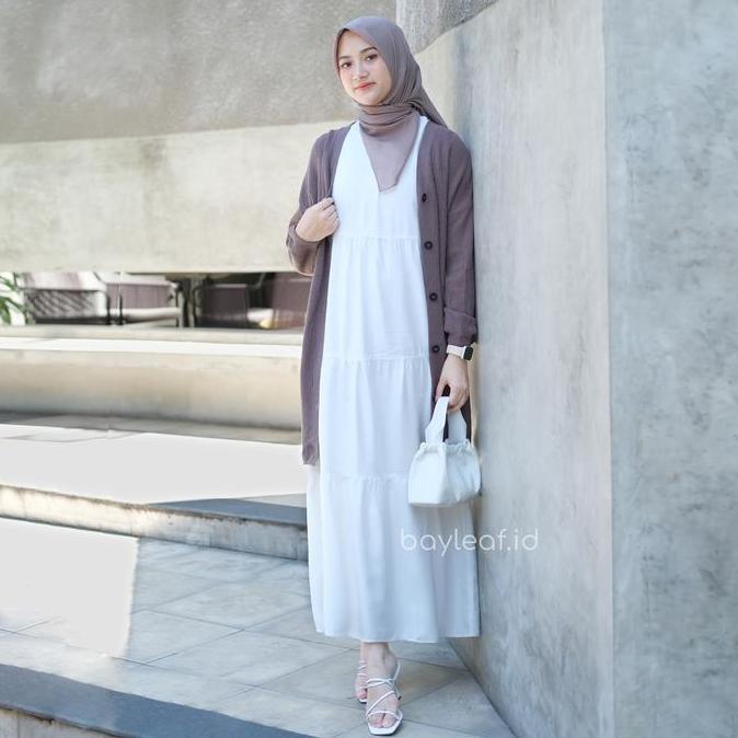 Bayleaf.id Greta Dress Tanpa Lengan Panjang Baju 120cm
