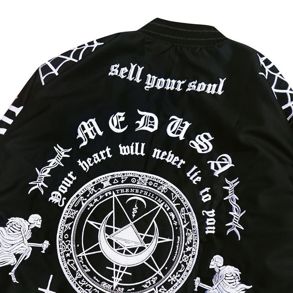 New Miscast Varsity Jaket Vintage Medusa Hitam