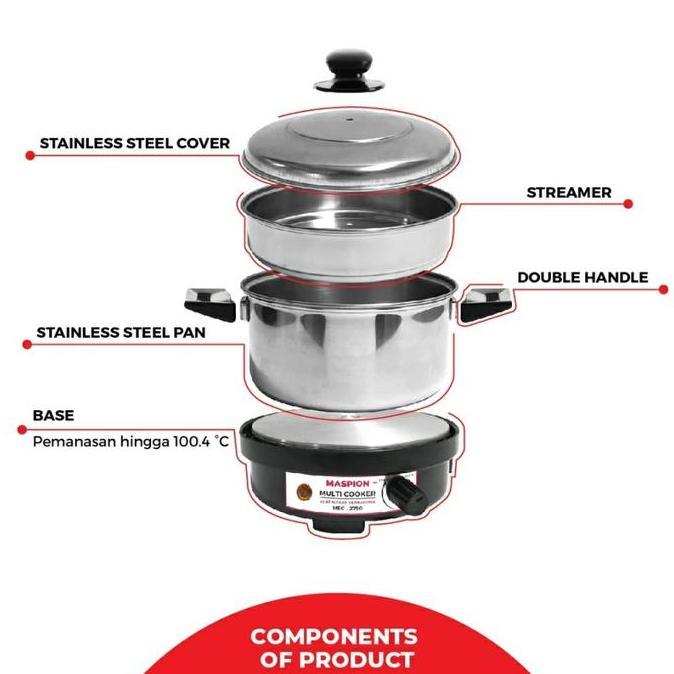 XARIELTA Maspion Multi Cooker MEC 2750 - MEC2750 0,75 Liter/Panci Mug Listrik