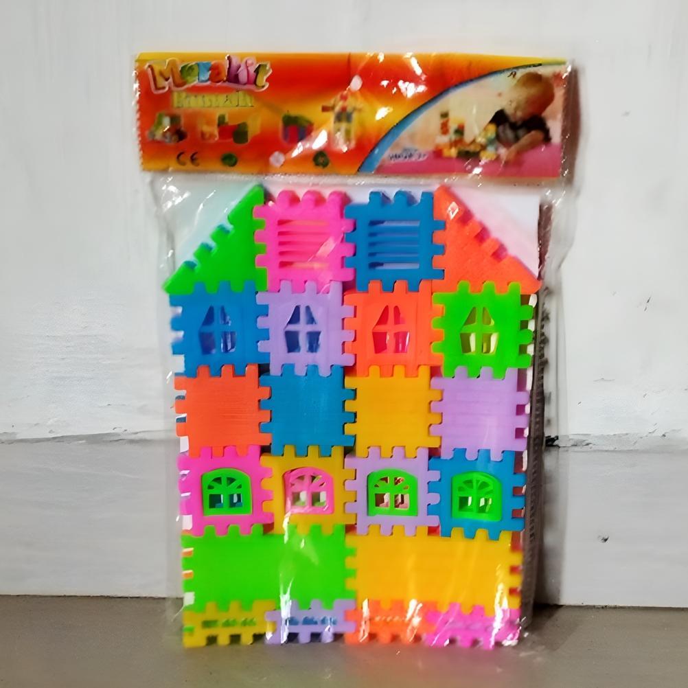 Promo Mainan Anak Blocks Merakit Rumah Plastik 44Pcs