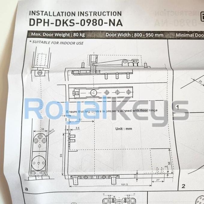 Engsel Pintu Hidrolik Door Pivot Hydraulic Dekson Dekkson DPH 0980 NA