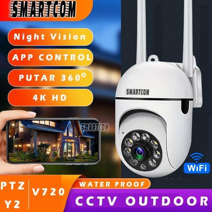 NARBU Smartcom CCTV Y2 360 Security Camera 1080P Dual Lensa PTZ 360 dengan HD & Penglihatan Malam Pe