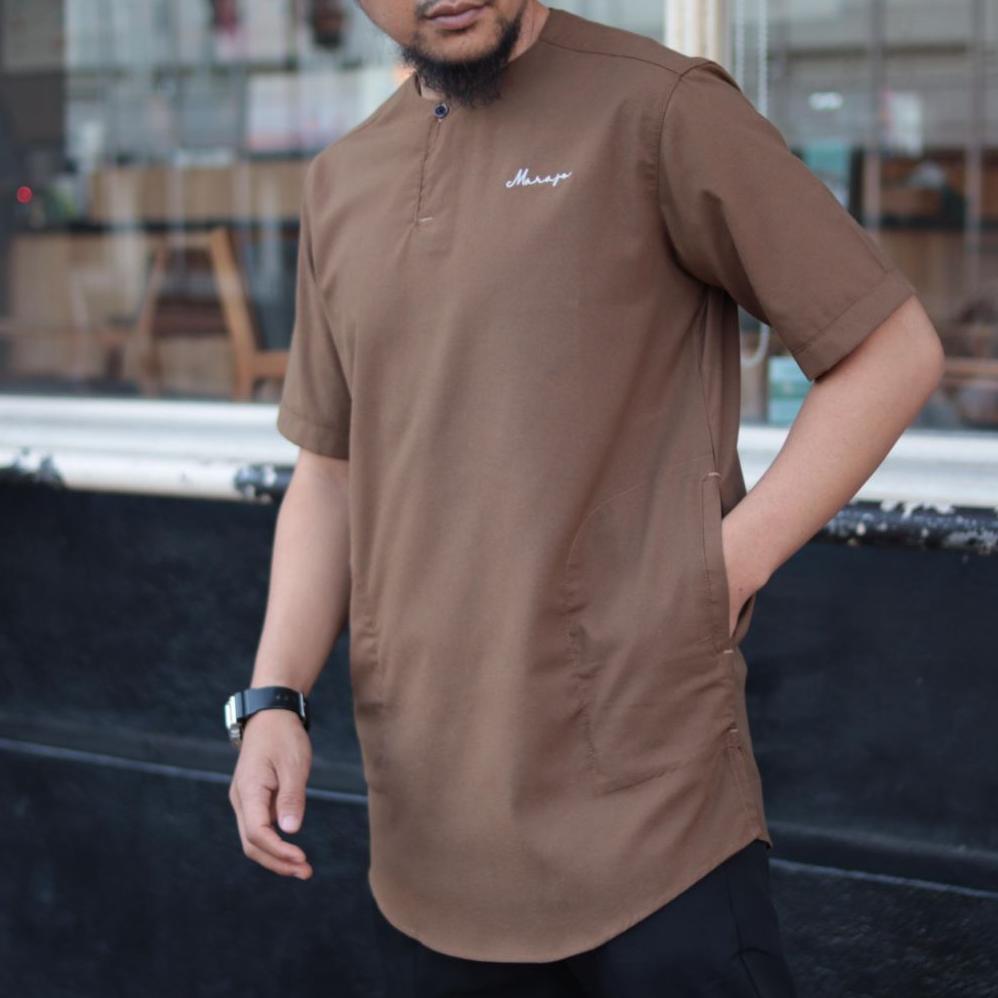 TERMURAH Marajo Baju Koko Kurta Pria Lengan Pendek Casual Polos