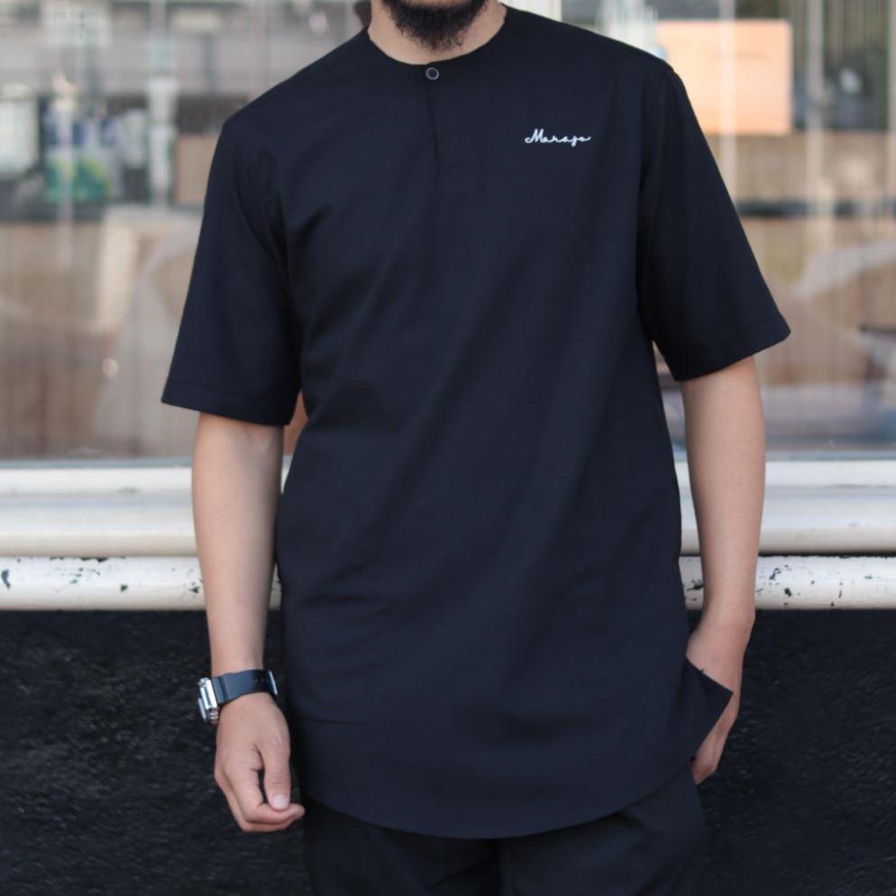 PROMO Marajo Baju Koko Kurta Pria Lengan Pendek Casual Polos