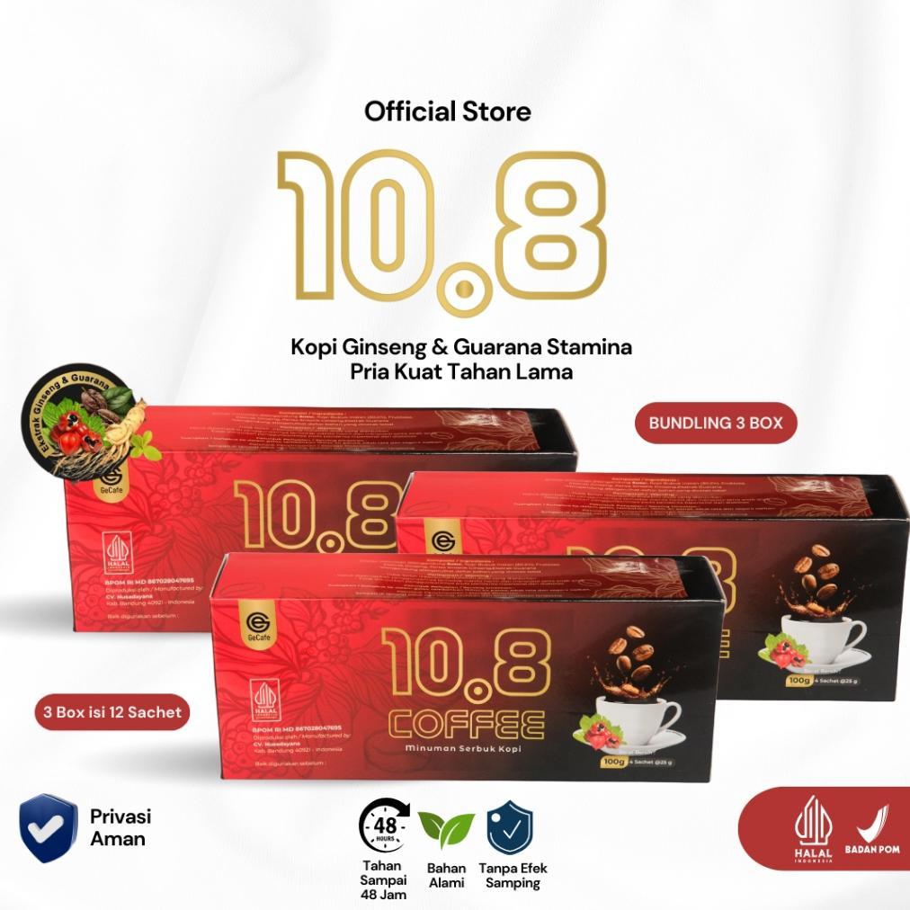 10.8 - Kopi Ginseng Korea & Guarana Stamina Pria Tahan Lama Herbal - Bundling 3 Box Terlaris