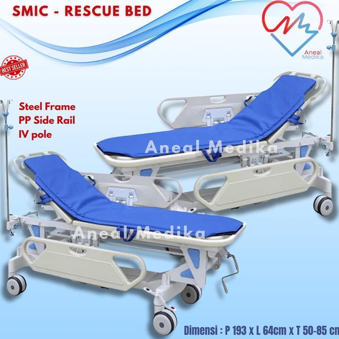 Emergency Bed - Bed Pasien Ugd Igd - Smic Rescue Stretcher Bed - Bed Pasien Icu - Bed Ugd