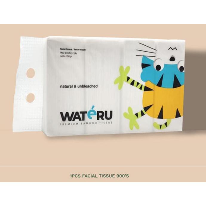 NEW WATERU PREMIUM BAMBOO TISSUE - FACIAL TISSUE (900S) ORI