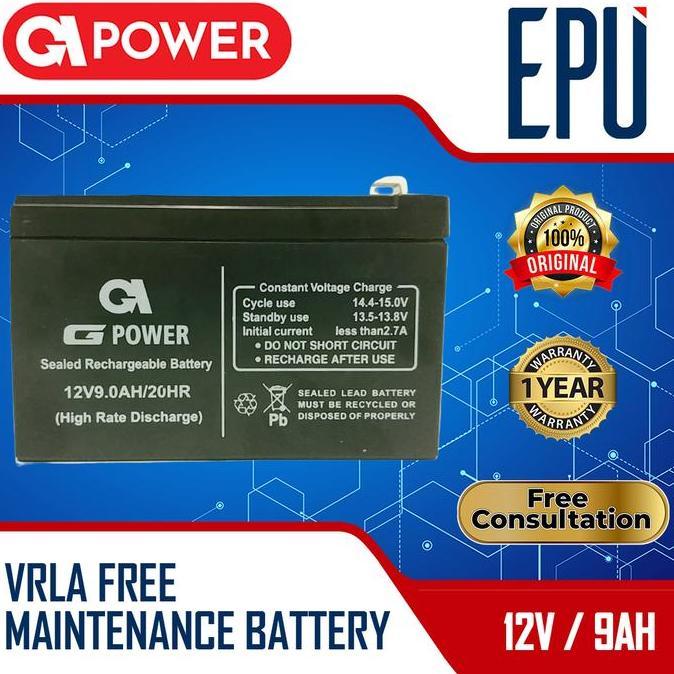 aisyahbilee - aki ups gpower 12v 9ah baterai ups battery aki kering batere ups vrla