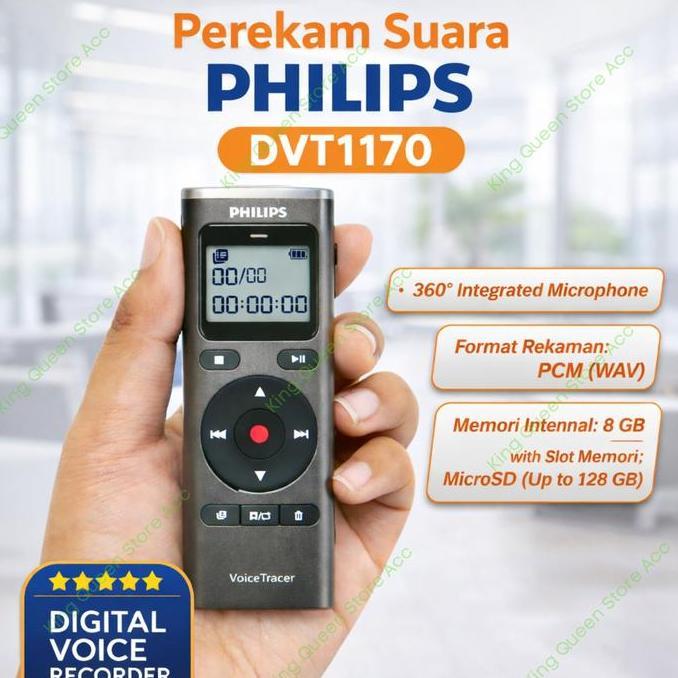 TERBARU - Digital Voice Recorder Philips DVT1170 VoiceTracer Philips Digital Audio Recorder