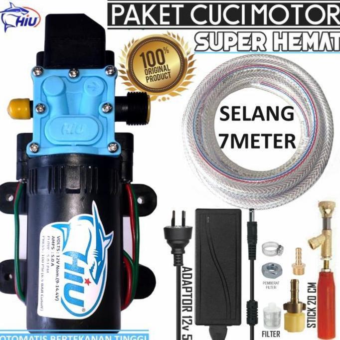 PAKET LENGKAP POMPA HIU - PAKET HEMAT CUCI MOTOR MOBIL AC RUMAH