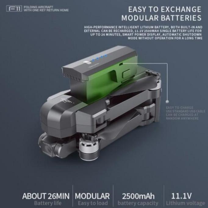 Ready Sjrc F11-4K-Pro Drone Quadcopter Uav Uhd 2-Axis / Drone Sjrc F11Pro 4K -Gratisongkir