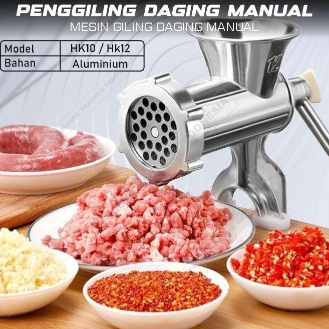 Alat Giling Penggiling Daging Bumbu Biji Kacang Ikan Manual Serbaguna - UKURAN 10