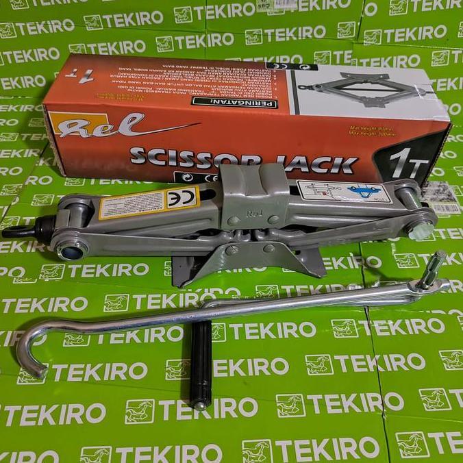 Dongkrak Mobil Model Jembatan REL Scissor Jack 1 Ton Universal - Kunci Roda L Uk 21mm Ready Dongkrak