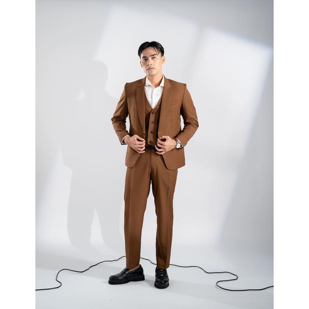 Goldy Outfit Setelan Jas Celana & Rompi Coklat - Vente Series