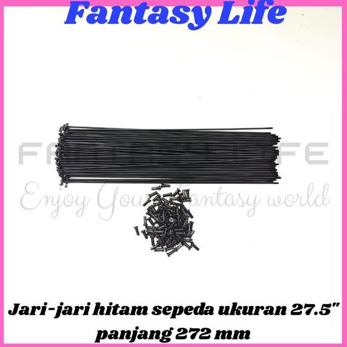 Fantasy Jari jari sepeda 27.5 warna HITAM spoke harga untuk @36 PCS panjang 272 mm sepeda MTB