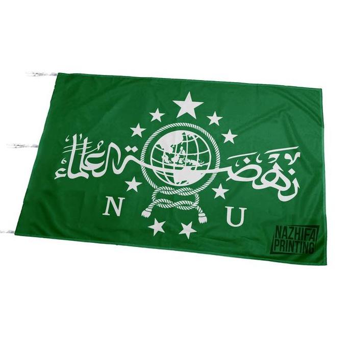Bendera Nahdlatul Ulama (NU), Bahan Satin Peles, Ukuran Kecil-Besar