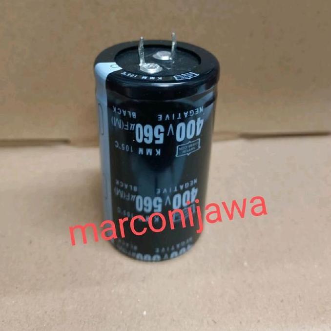 kapasitor elko 560uf 400v diameter 3,5cm tinggi 6cm