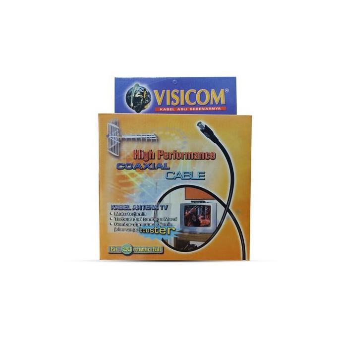Kabel Antena TV Visicom Coaxial Rg6 + Jack 20 Meter