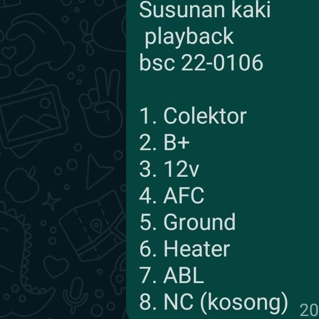 playback flyback tv tabung bsc22-0106 bsc 25 22-0106 kaki 8 pin 8pin