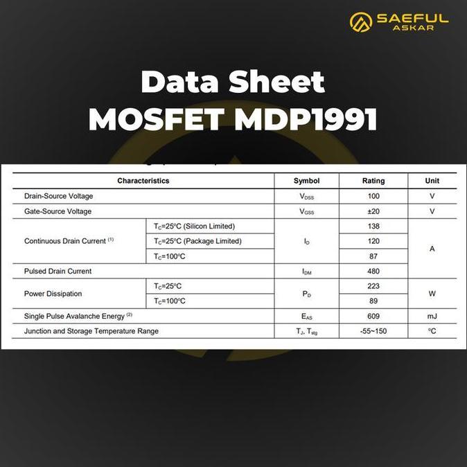 MDP 1991 Transistor Mosfet Controller VOTOL  EM30S EM50S EM50-4 EM100 EM80S