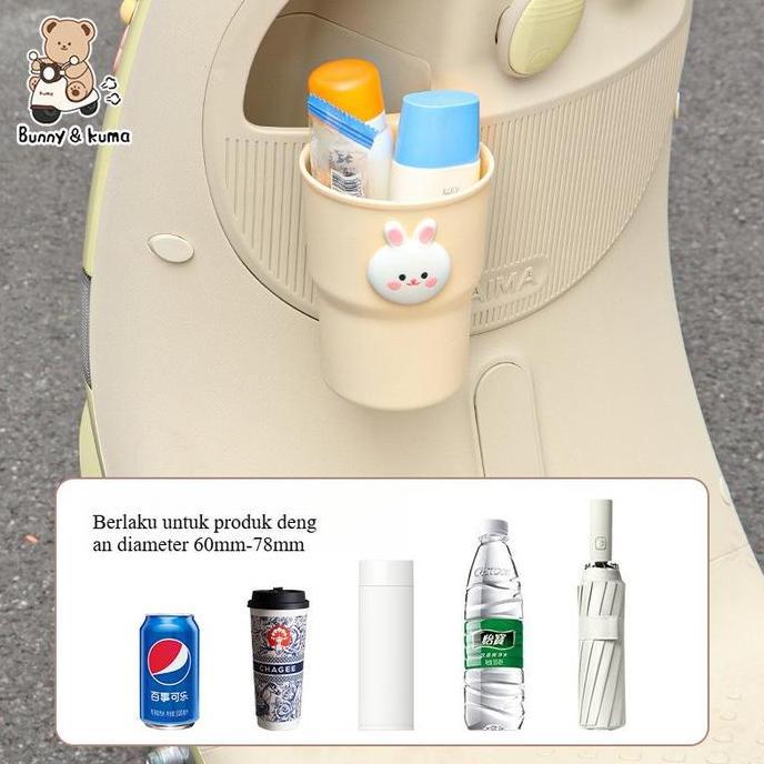 UNIVERSAL CUP HOLDER TEMPAT BOTOL & PAYUNG MOTOR ANTI GETAR RAK BOBA TANPA BOR BAHAN TEBAL COCOK UNT
