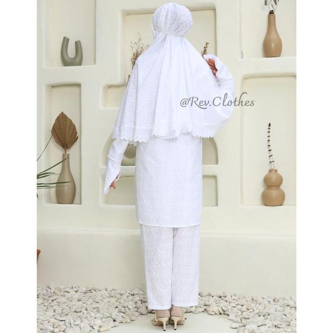 Baju Umroh Wanita Model Tunik Setelan Lengkap Perlengkapan Umroh Wanita Atasan Bawahan Muslim Katun