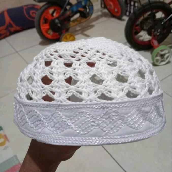 New Peci Kopiah Rajut Saudi Originl Peci Saudi Premium Nyaman Songkok Haji Motif Bulat