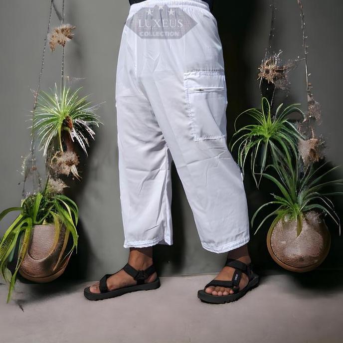 New Celana Sirwal Panjang Hitam Pria Dewasa Jumbo Kain Katun Koprang Untuk Solat Silat Daleman Jubah