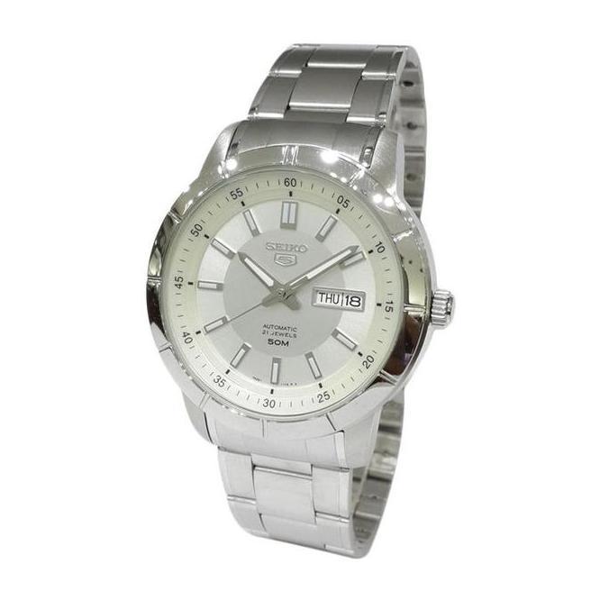 Seiko Jam Tangan Pria Silver Strap Rantai SNKN51K1 Original