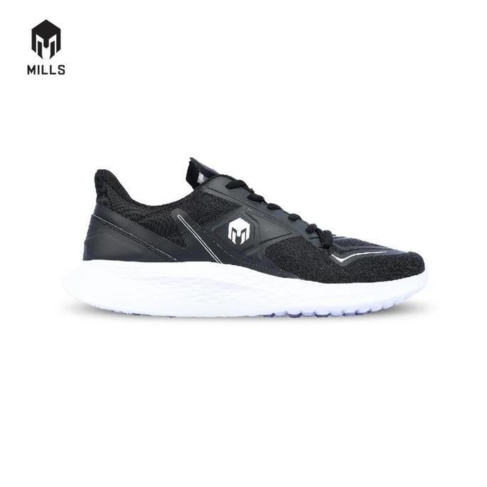 Sepatu Running Sneakers Mills Treximo Omega Black dan White/Gold