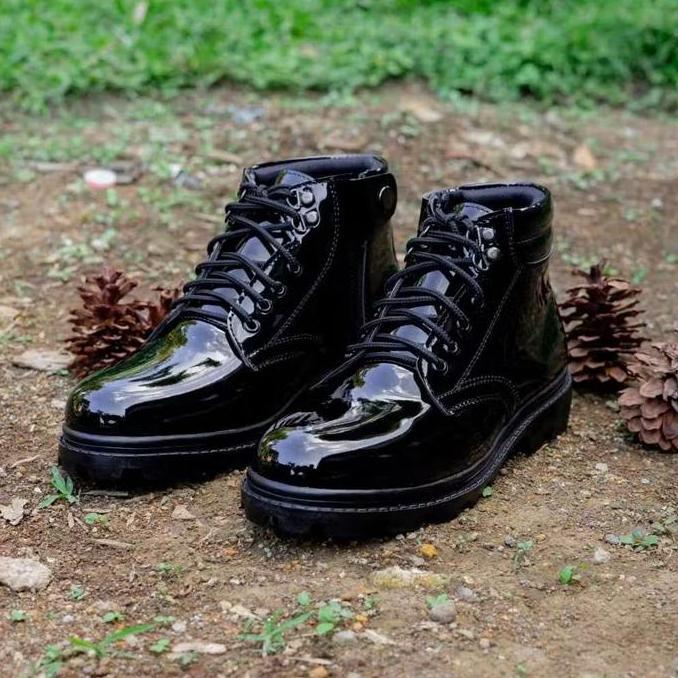 Sepatu Kilap Pantofel Resmi PDH PDL Polisi Polri Tni Security Satpam Dinas Kerja Tali Ikat Pria Kuli
