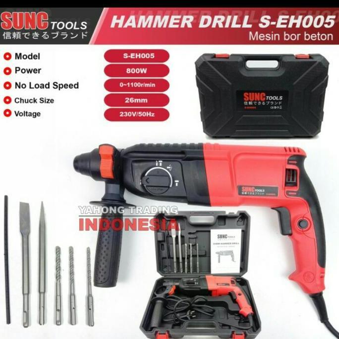 HATSUD MESIN BOR BOBOK BETON 3 FUNGSI HAMMER DRILL 3 FUNGSI 26MM
