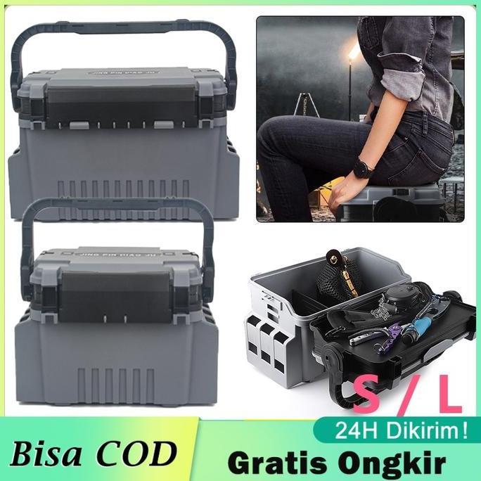 SESARKAL Tackle Box Pancing Kotak Peralatan Pancing Jigging Lure Box Fishing Box Mancing Serbaguna B