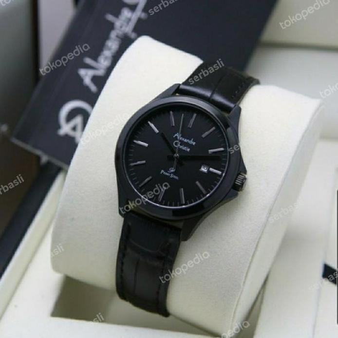 New ALEXANDRE CHRISTIE AC1026LD AC 1026 FULL BLACK JAM WANITA KULIT ORI