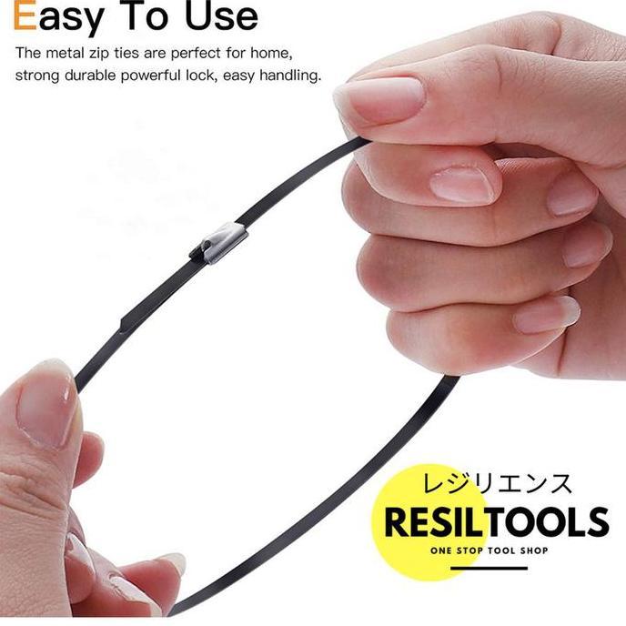 Klip Kabel Alat Ikat Kabel 4.6 x 500 mm Full Coated Panduit Hitam 1 bh