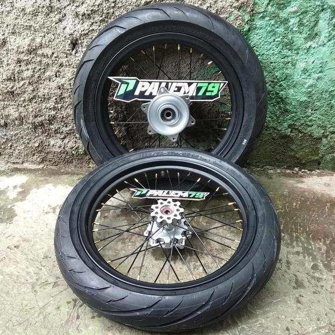 Wheelset CRF 150 L 17 110 & 130 - Paket Ban IRC Exato Supermoto CRF150