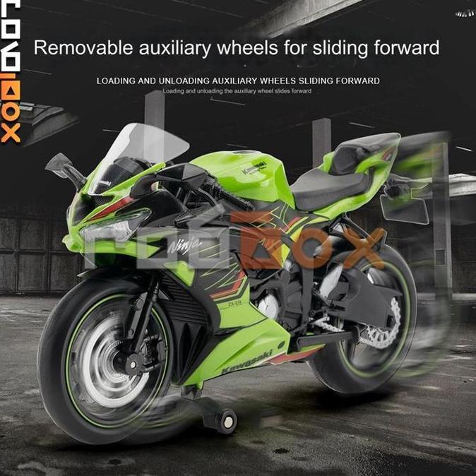 Kawasaki Ninja 600 ZX-6R ZX6R Diecast Motor scala 1:12 Official cocok jadi panjangan dan koleksi